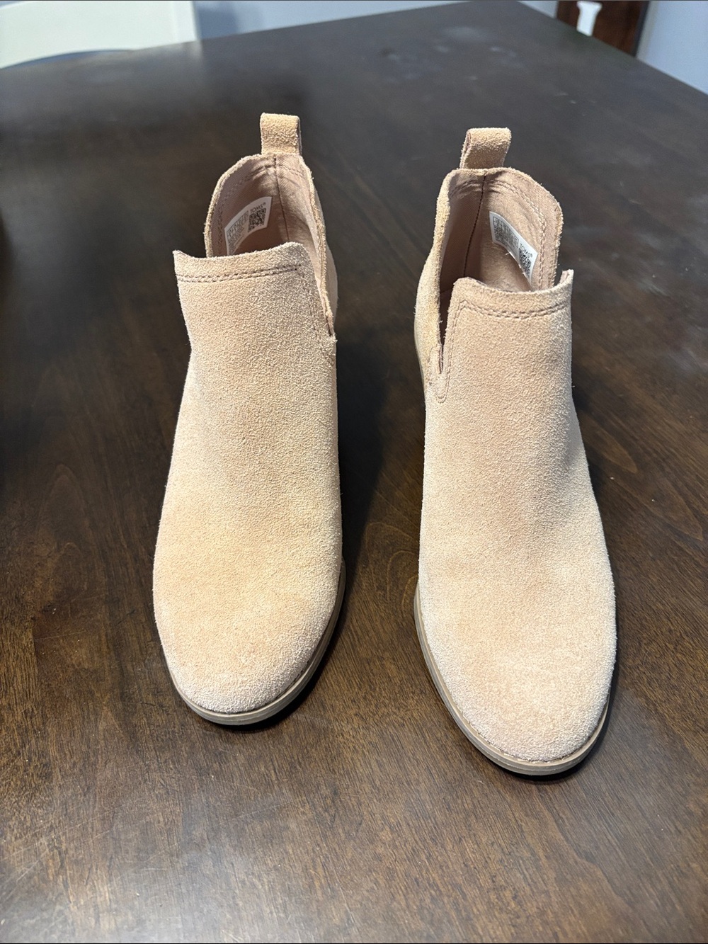 Toms Suede Ankle Booties in Medium Tan
